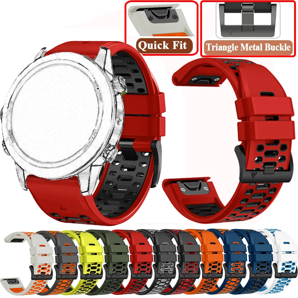 Bracelet de montre en Silicone pour Sports de plein air, 22/26mm, pour Garmin Fenix 8 E 5 5X 6 7 7X Pro/TACTIX/Mk2 Mk2i G1/Enduro 2 3, bracelet QuickFit Bracelet de montre en Silicone pour Sports de plein air, 22/26mm, pour Garmin Fenix 8 E 5 5X 6 7 7X Pro/TACTIX/Mk2 Mk2i G1/Enduro 2 3, bracelet QuickFit