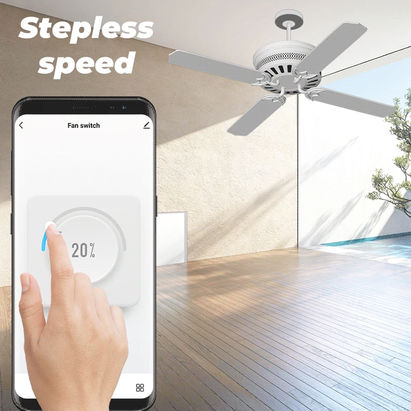 Tuya Wifi Mini fai da te Smart Fan interruttore di velocità ventilatore da soffitto Controller Smart Life APP telecomando controllo vocale funziona