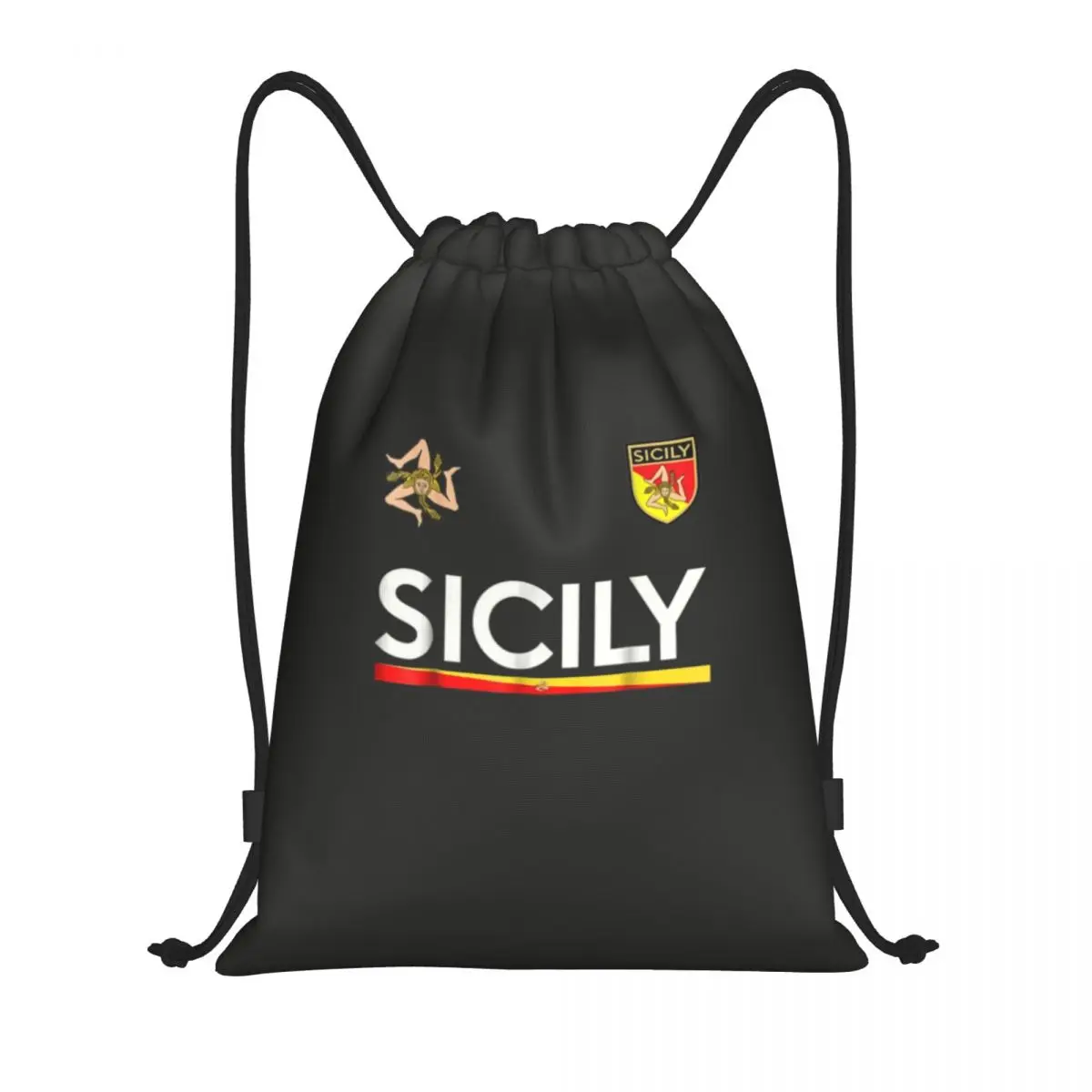 Custom Sicilia Soccer Sicily Italië Voetbal Jersey Trekkoord Tassen Voor Training Yoga Rugzakken Mannen Italiaanse Sport Gym Sackpack