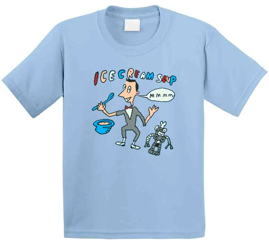 تي شيرت Pee Wee Herman and Conky Ice Cream Soup، طباعة لطيفة، نمط هاراجوكو مريح، قطن خالص بأكمام قصيرة للصيف
