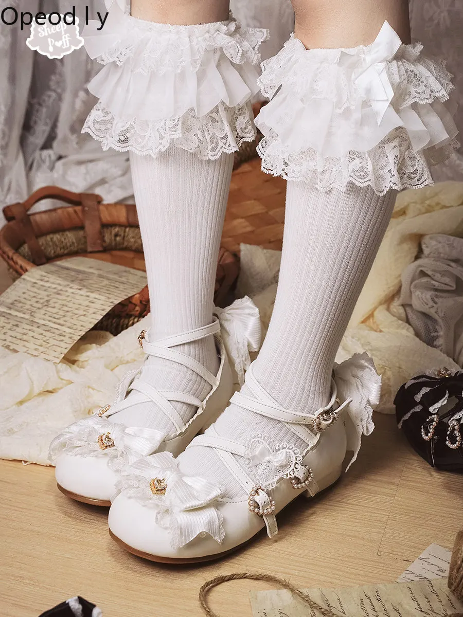 

2026 New Lolita Low-heeled Single Shoes Japanese Original Lolita Cute Bow Gorgeous Round Head Thick Heel Women's Shoes