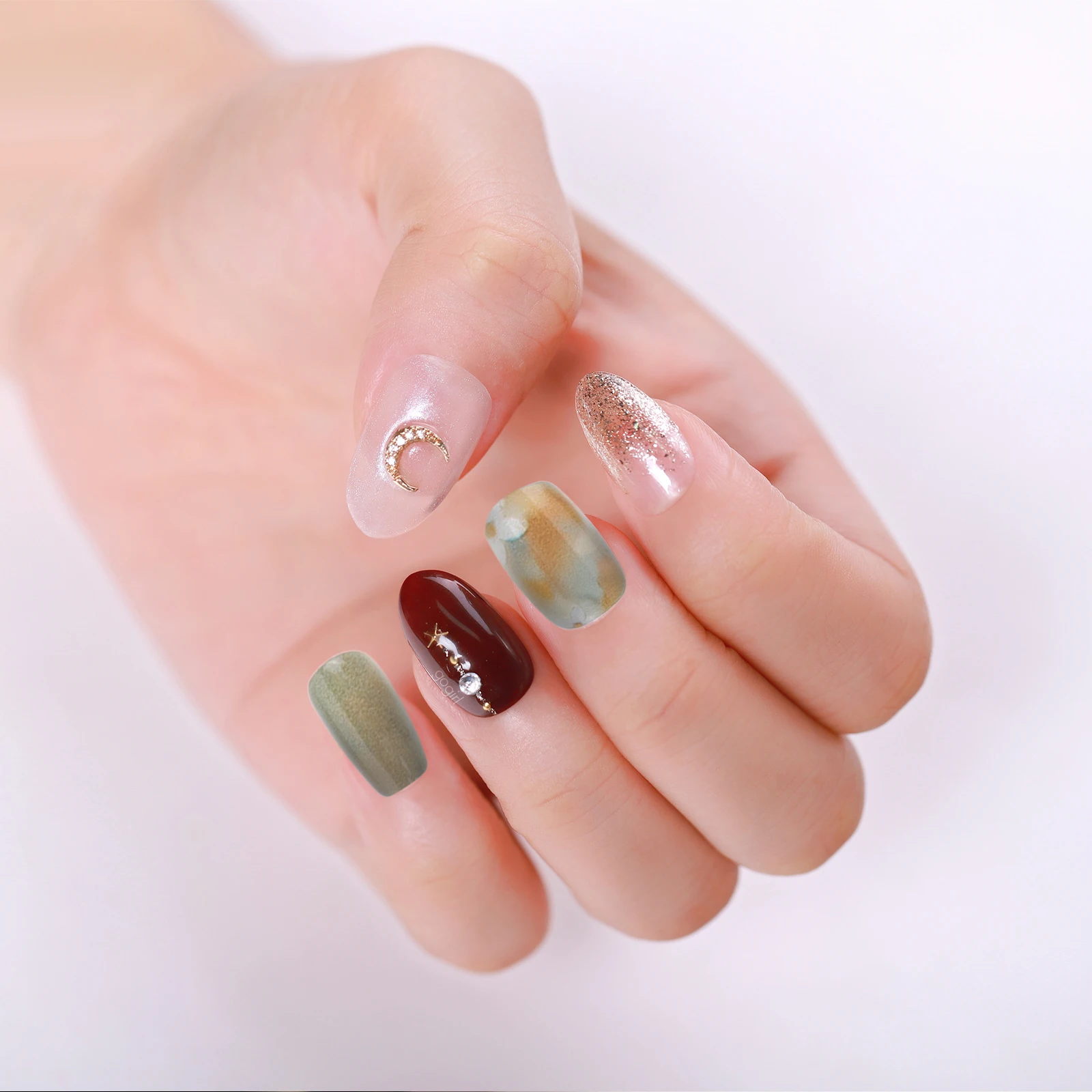 

Fake Full Cover Press On Nails Kit Stylish Plastic False Nails Women Manicure Nail Tips Long Lasting Abs Material Exquisite