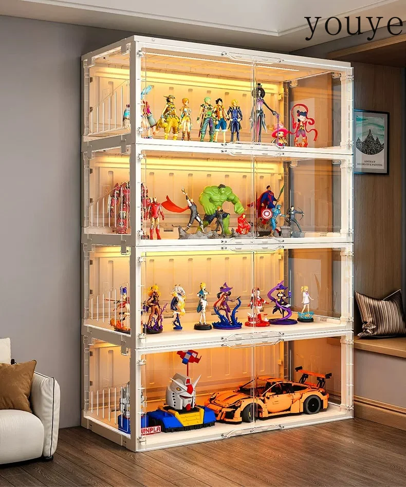 Figure LEGO folding display cabinet Large transparent storage box Model building block toy display rack