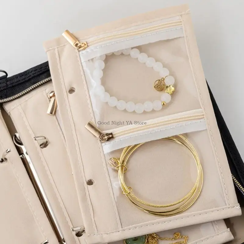 

Stylish PU Leather Jewelry Storage With Zippers And Spacious Compartments