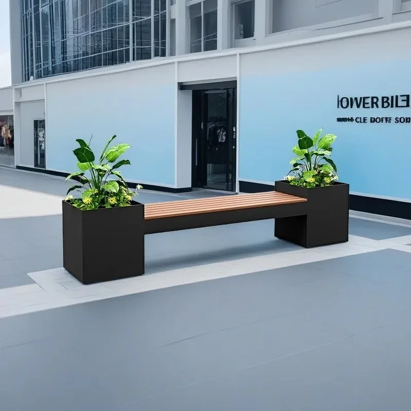 Garden wrought iron combination stool  outside the flower stand square commercial street milk tea shop stainless steel  movable