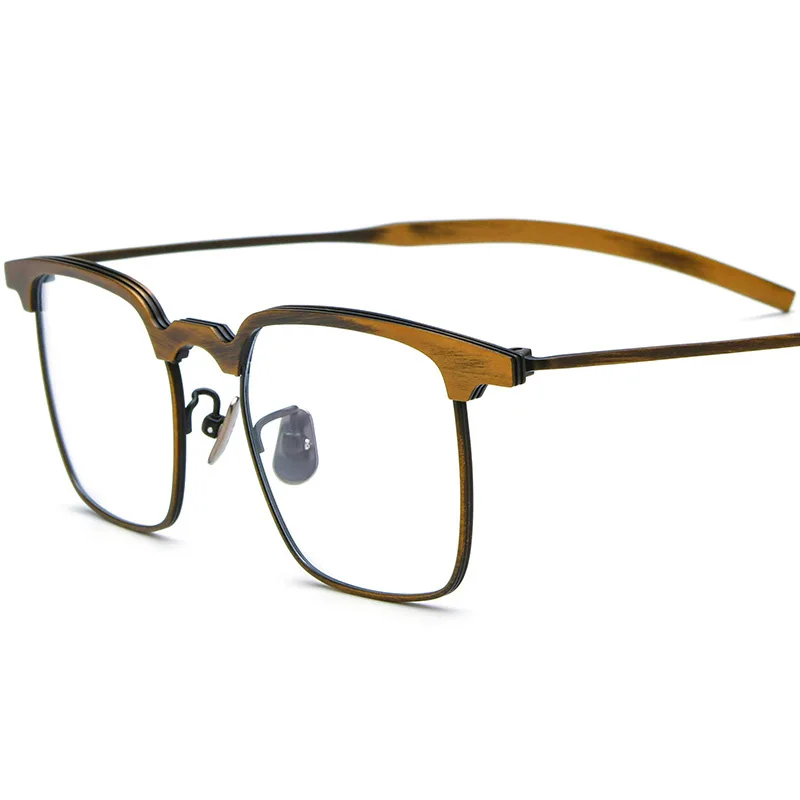 

Wind Red Pure Titanium Luxury Glasse Frame Men Fashion Brand Design Glasses Frame Woman Retro Square Ultralight Frame Z607