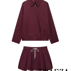 Trafza-Casual Filha Chic Red Bordeaux weiblich, verbeugt 12 Hauptverkäufe setze rote Kleidung - №12