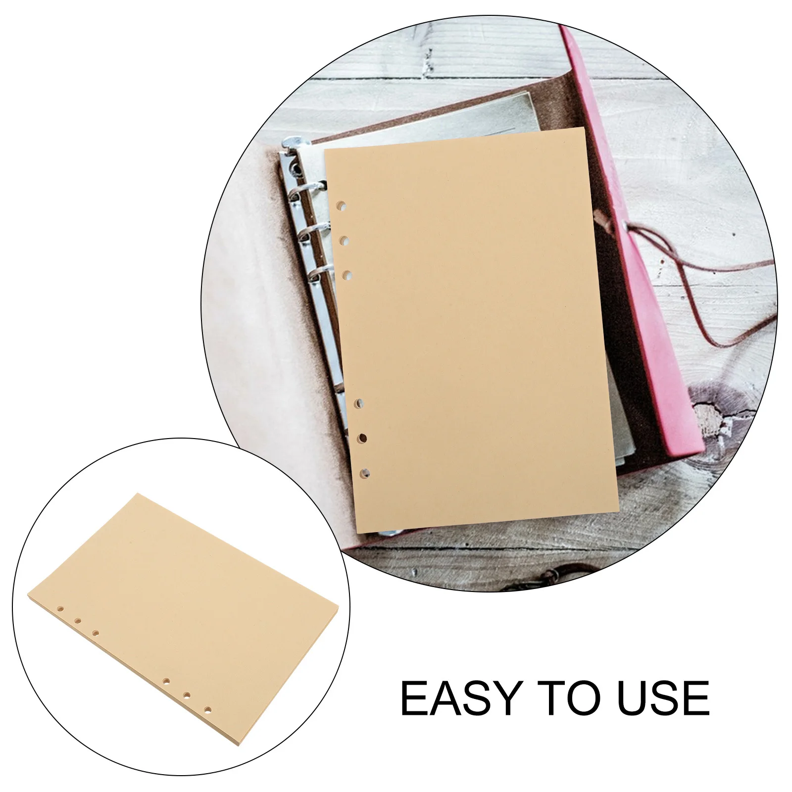 A5 Blank Refill Inserts Loose-Leaf Paper for Binders Journal Planner Inserts Easy Sorting Rearranging Archiving 6-Ring