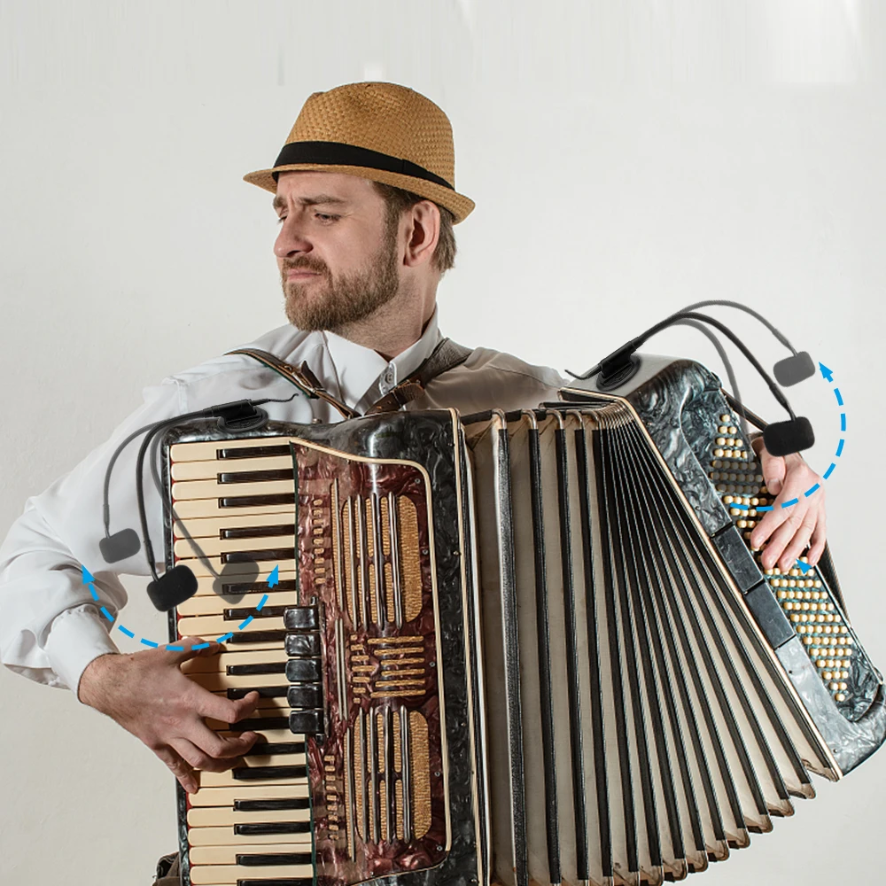 Беспроводной микрофон KIMAFUN 2,4G, двойной микрофон гармошкой, музыкальный инструмент, конденсаторный Высокоточный микрофон для гармошки