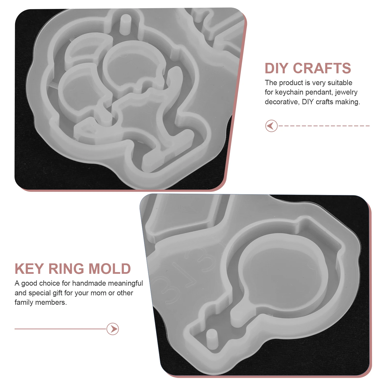 

2Pcs Mold Silicone Keychain Making Molds Jewelry Accessories Epoxy Resin DIY Crafts Pendant Tools Gifts