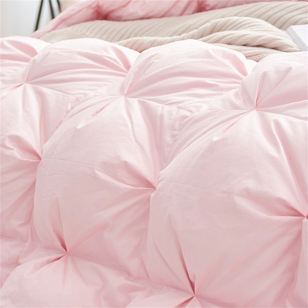 Sondeson Noble Women Pink 100%  Goose Down Filler 3D Bread Duvet Quilt Comforter Winter Queen King Blankets 100% Cotton Shell