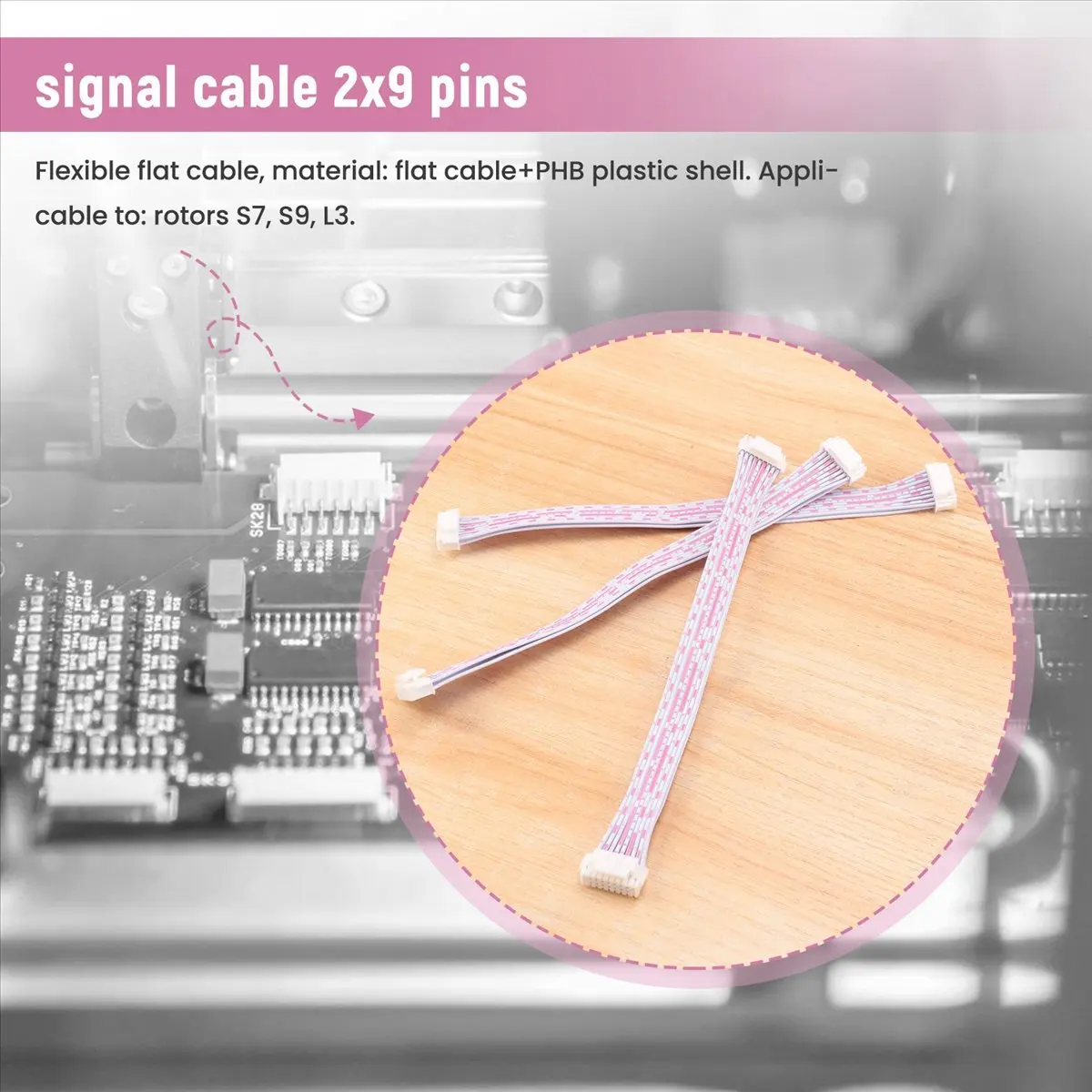 ABGN 3Pcs 18Pin Signal Cable 2X9 Pins Miner Connect Date Cable for S9 S7 L3 Machine,Communication Spacing 2mmx155mm