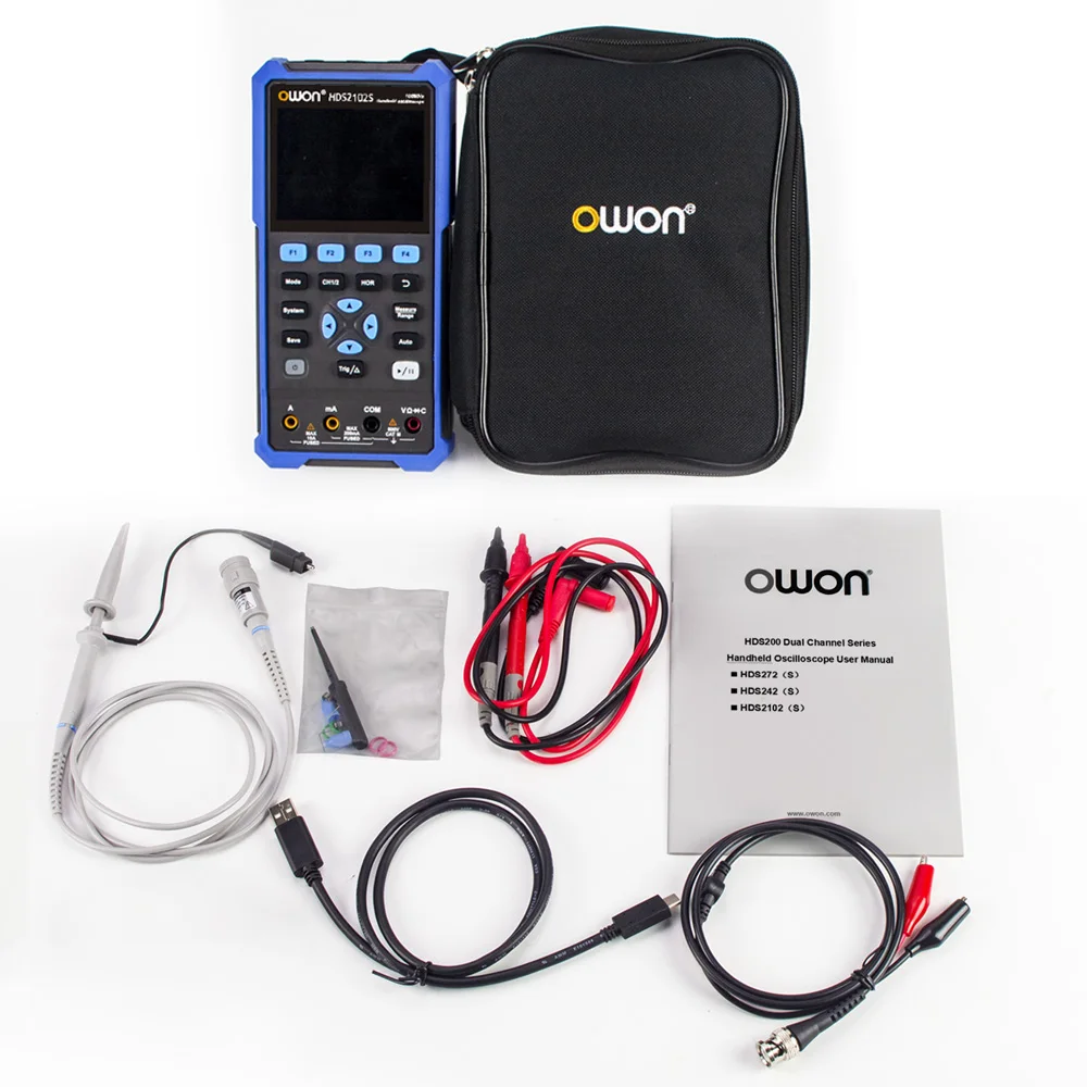 OWON HDS2202S HDS200-serie 3-in-1 draagbare digitale oscilloscoop-multimeter 200 MHz 1GS/s dubbele kanalen signaalgeneratortester