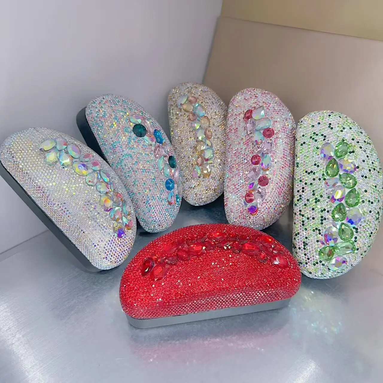 Sparkling Rhinestone Glasses Case Fashion Sunglasses Case Eye Glass Organizer Eyewear Accessories Storage Glasses Holder