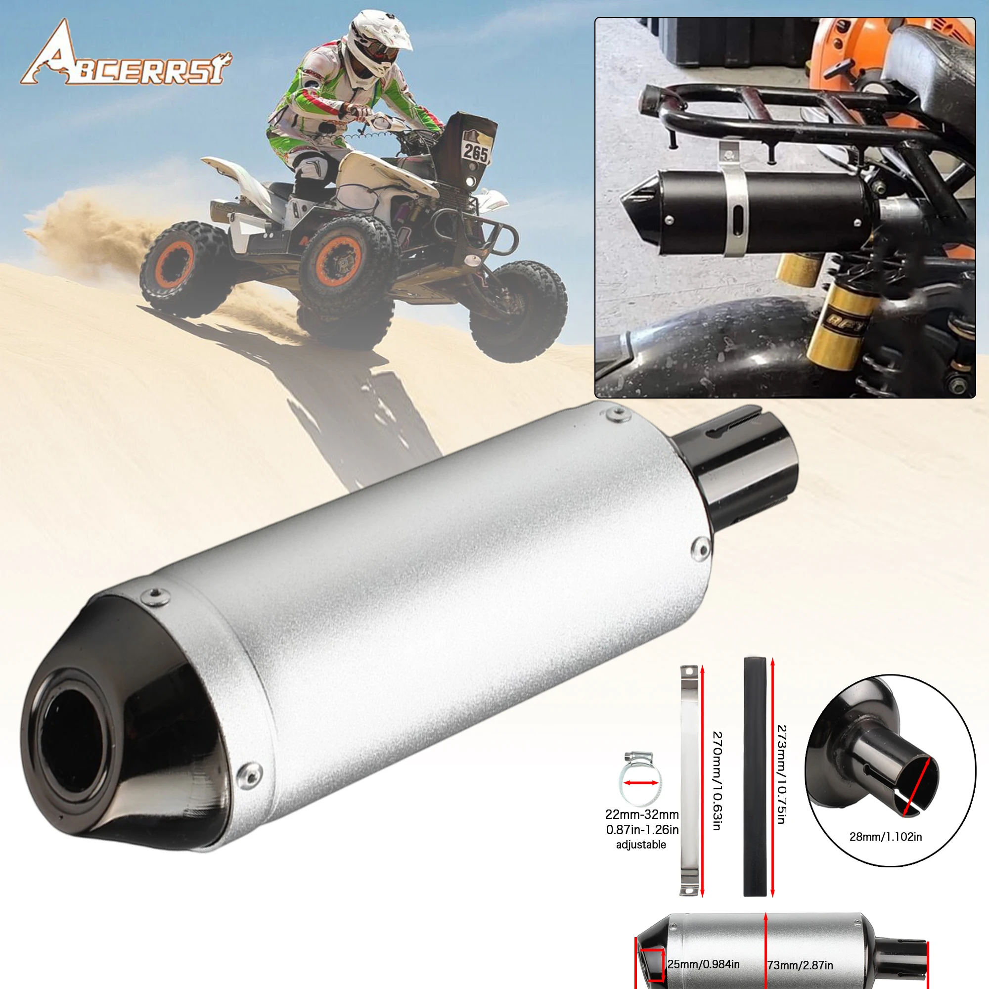 

28mm Motorcycle Exhaust Muffler Pipe Clamp Pipe Escape Moto 110 125cc 150cc Motorbike ATV Scooter Motocross Exhaust Pipe Parts