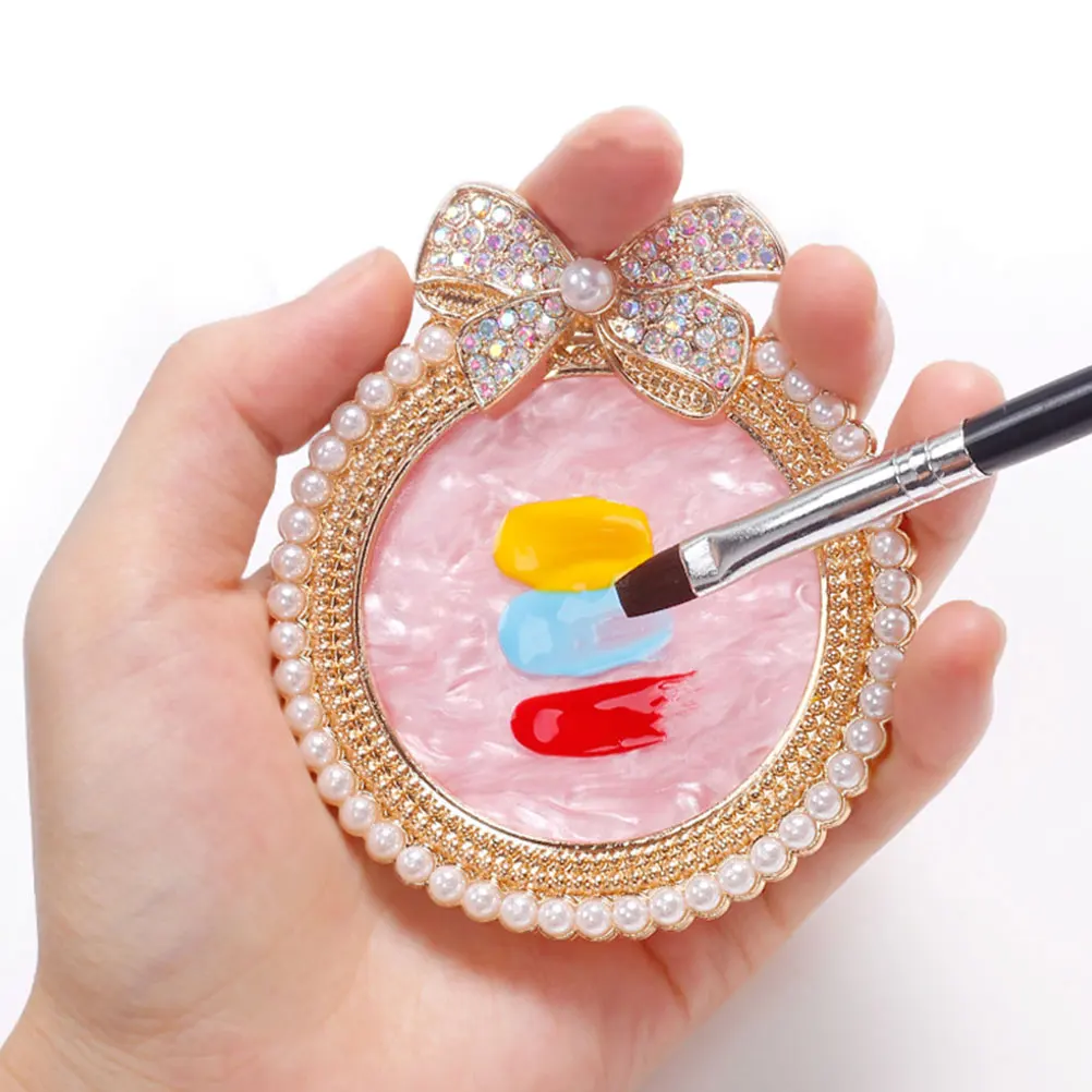 Tavolozza per nail art con strass Tavolozza per miscelazione colori con superficie liscia per pigmenti polacchi Forniture per pittura per manicure