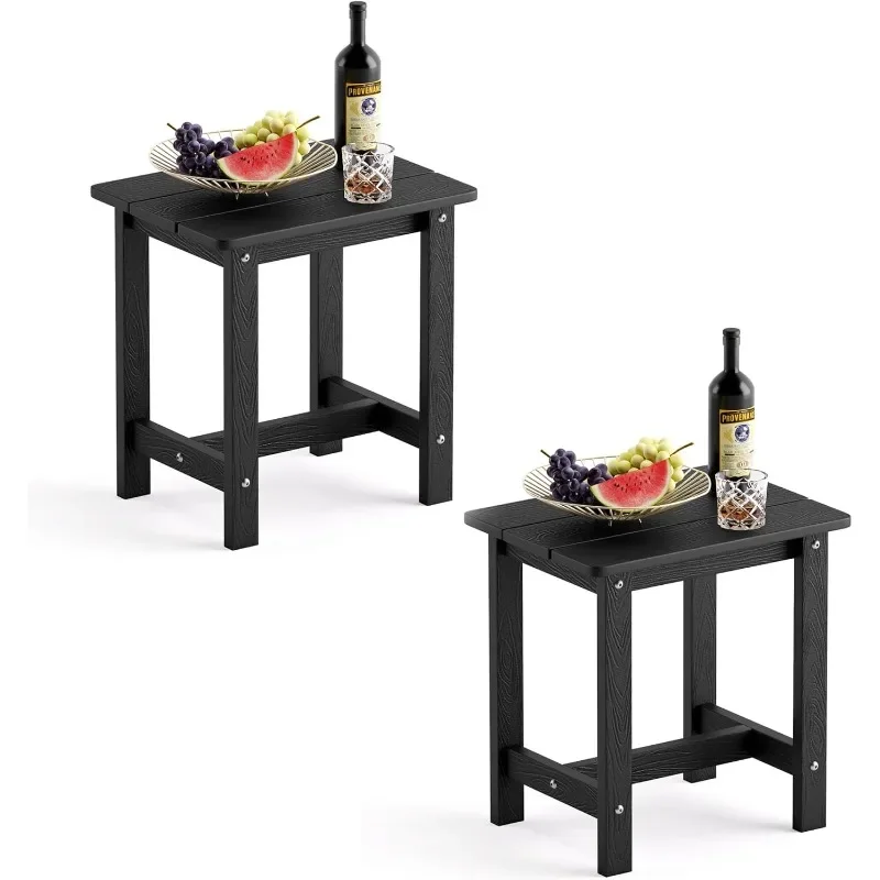 

Outdoor Side Table Set of 2, HDPS Small Outdoor Table, Adirondack Side Table, Outside End Table for Patio, Porch, Deck, Pool,