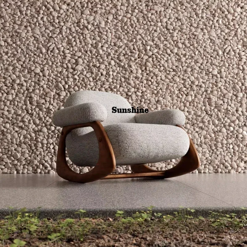 Cómoda mecedora Para Sala De estar, cómoda silla gris Para balcón, Sillones De tela italiana Para Sala De Estar, muebles para sala De estar