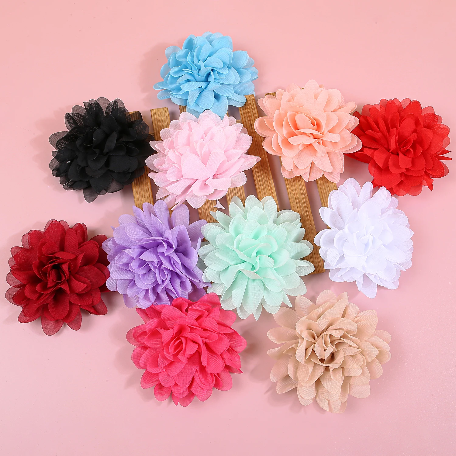 

10 шт., шифоновые аксессуары с цветами для DIY, одежда, брошь, аксессуары для волос, обувь, шляпа, платье, декор, аксессуары