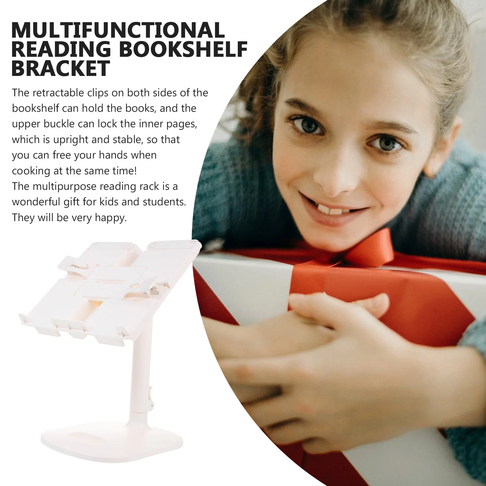 

Adjustable Portable Book Reading Stand ABS Desktop Rack for Students Piano Scores Sheet Music Laptop Support Student Book Stand