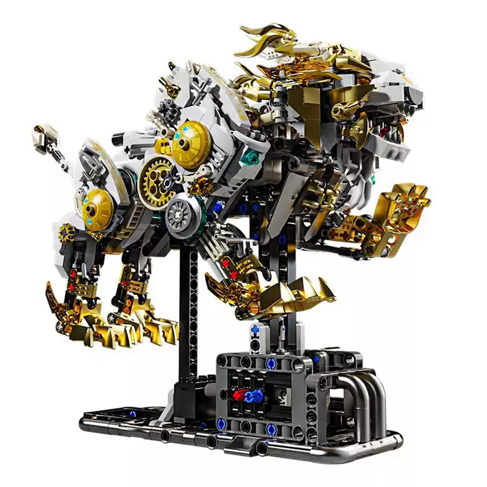 iDEA Cyber Mechanical Animals Building Block Machine Lion Assembly Model Sets Robot Mech Bricks Toy Collection With Light