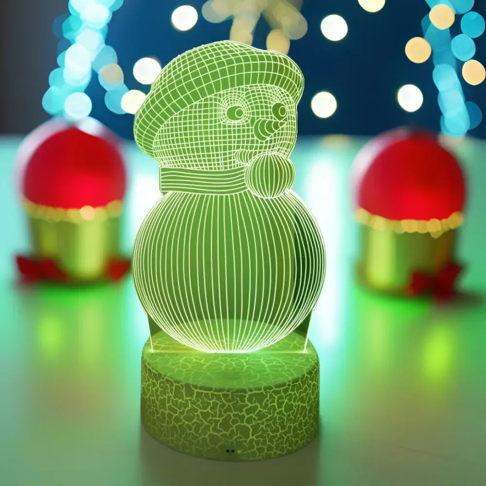 LED Night Light 3D Lamps Illusion Stitch Xmas Tree Santa Claus Snowmen Child Nightlight Home Decor Lamp Kids Toy Christmas Gifts