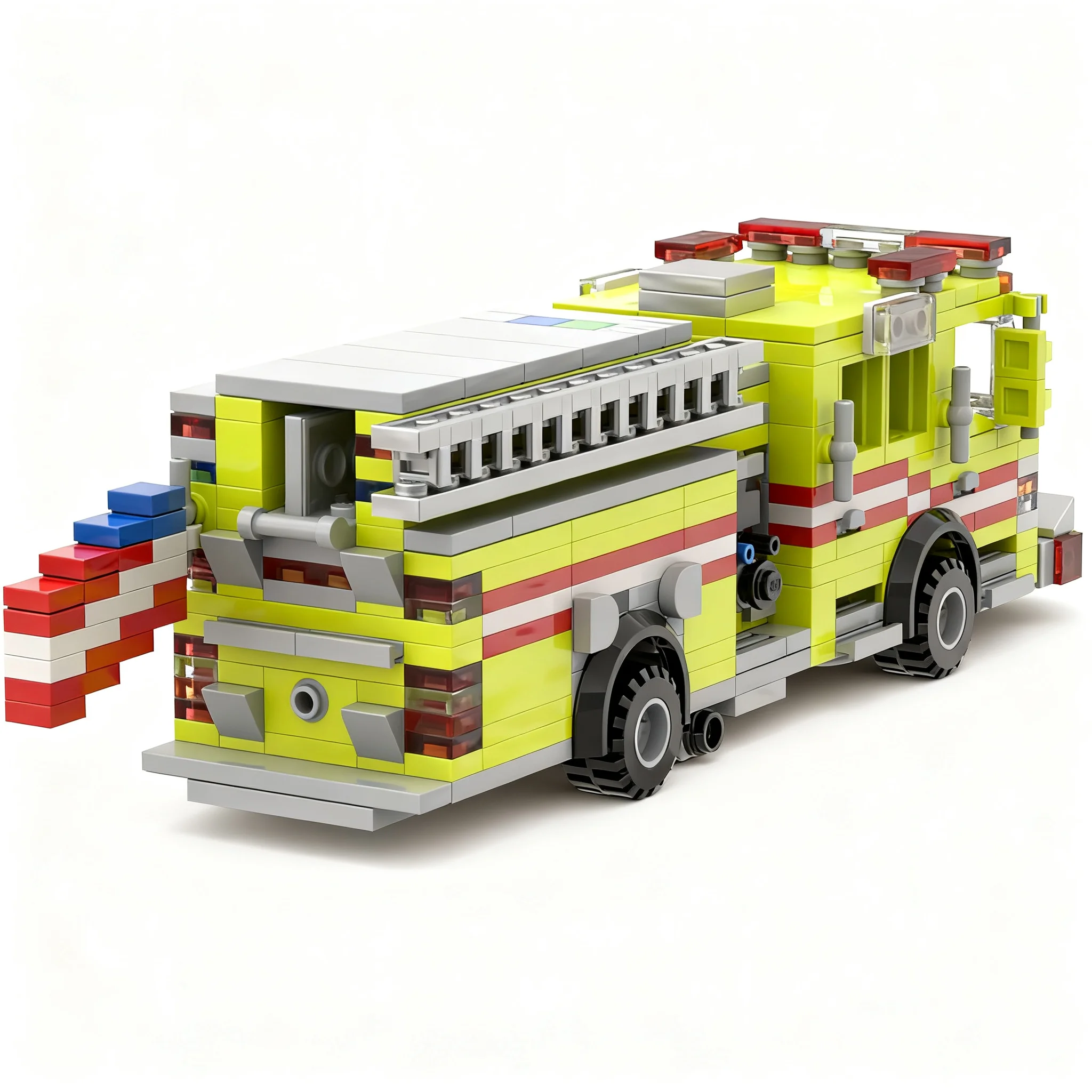 457pcs MOC Fire Truck SGFD Engine Cars Model Building Blocks Christmas Gift Toys Display Idea Art 3D Craft Brick Collection
