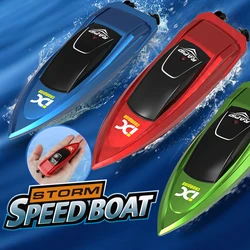 Mini RC Boat 5km/h Radio Remote Controlled High Speed Ship with LED Light Palm Boat Summer Water Toy Pool Toys Models Gifts