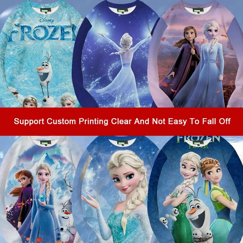 

Frozen Crewneck Hoodie Women Disney Princess Aisha Anna Co-branded Clothing Children's Fall Girls Coat