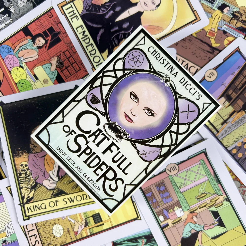 Katze voller Spinnen Tarot-Deckkarten Lustige Partyspielkarten für Familie und Freunde Unterhaltung