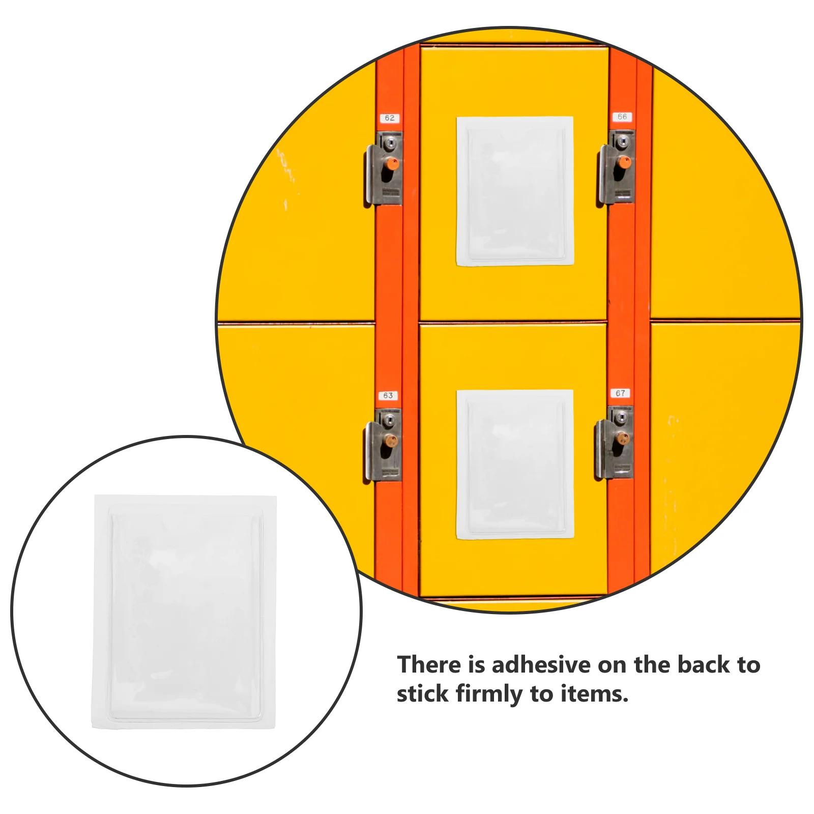 Paquete de 6 uds., bolsa de etiquetas, bolsillo adhesivo transparente, bolsillos adhesivos, tarjetero, soportes de plástico