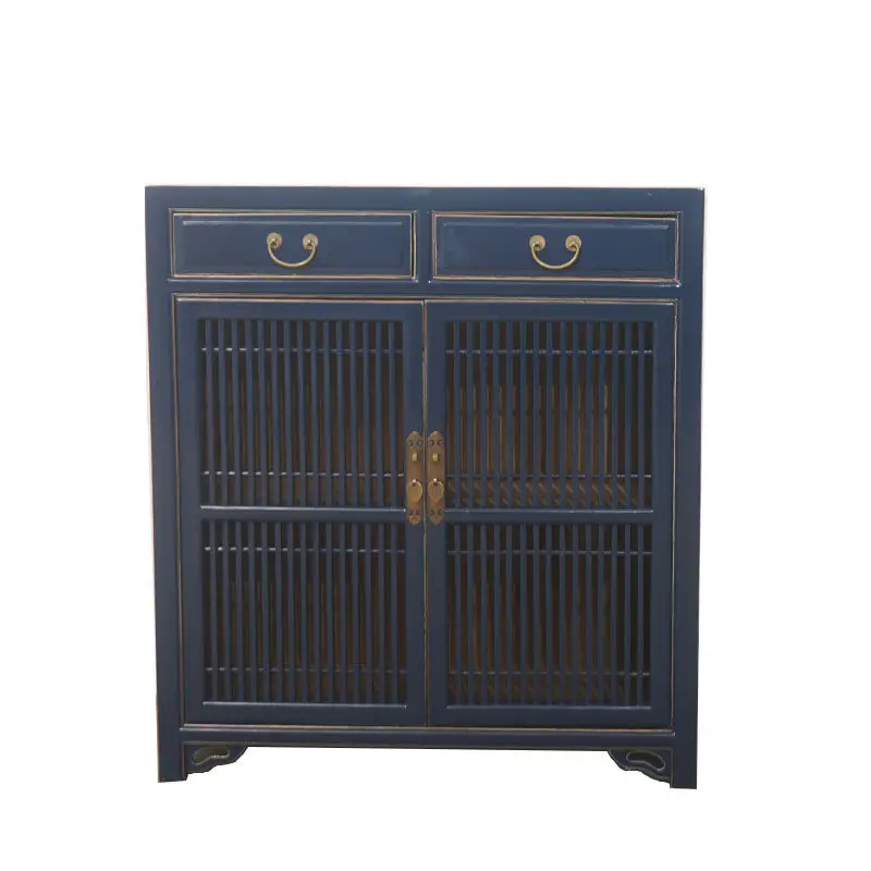 Yjq new Chinese dining side tea cabinet solid wood living room wall storage wine cabinet shoe cabinet