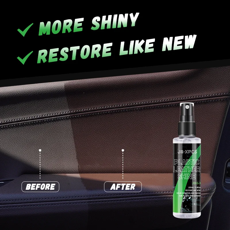 Car Interior Detailer Plastic Restorer Cleaner For Dashboard Seats Leather Shine Plastic Back To Black Gloss