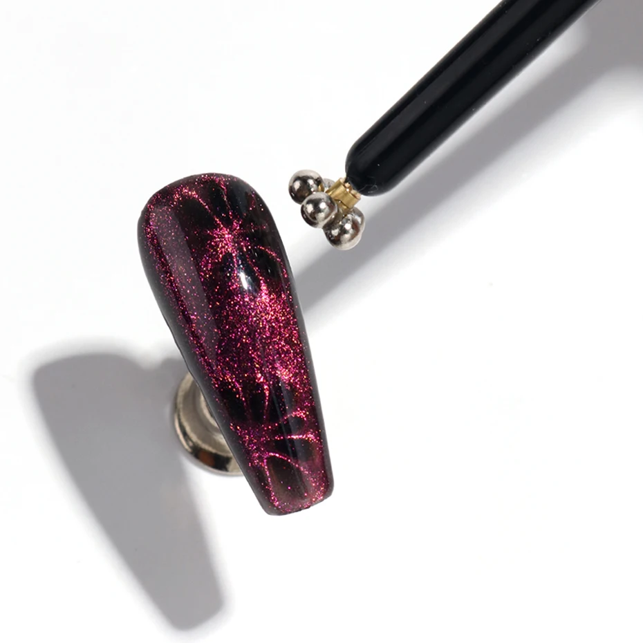 Stylo magnétique œil de chat fantaisie à Double tête, pour Nail Art, avec forte Force magnétique professionnelle, outils de manucure, 1/2 pièces