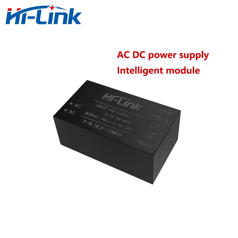 Free Shipping 2pcs/lot HLK-30M09 Hi-Link AC DC Intelligent Module 30W 9V 3.3A Isolated Power Supply Smart Home High Efficiency