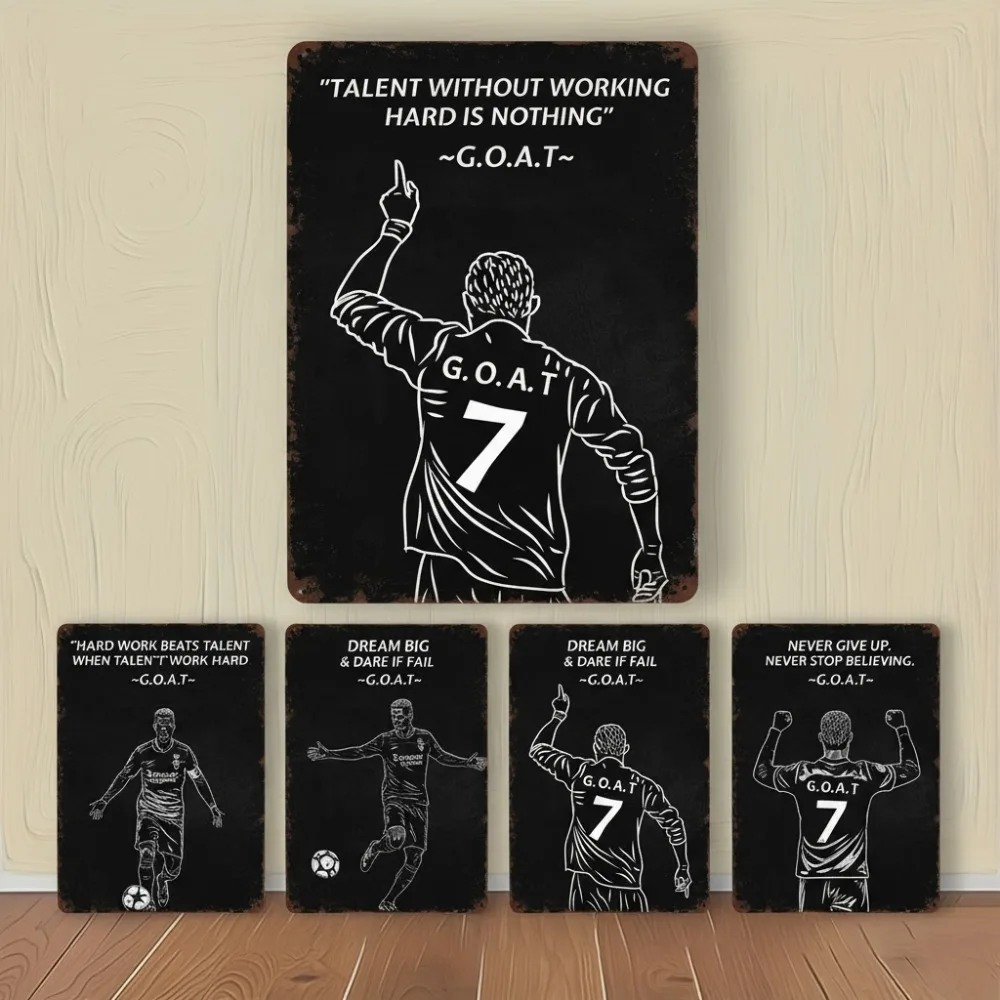 Retro Metal Logo - Football Player Wall Decoration 