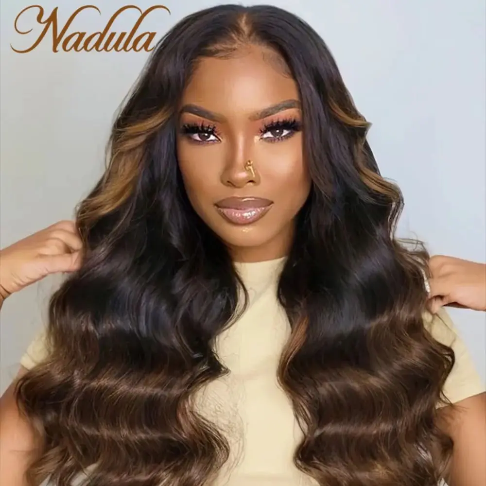 

Nadula Hair Body Wave V Part Wig Full Machine Black to Chestnut Brown Color Put On And Go Wig Quick & Easy For Beginner