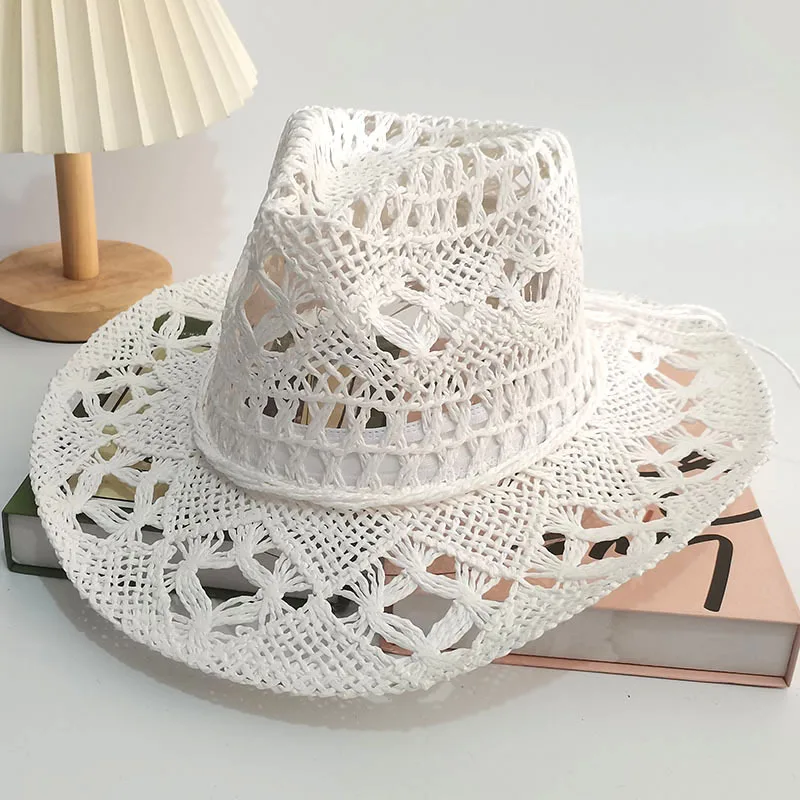 قبعات صيفية جديدة من القش المنسوجة يدويًا للرجال والنساء. أصداف القبعة مزينة. قبعات بنما لقضاء العطلات على الشاطئ. #3