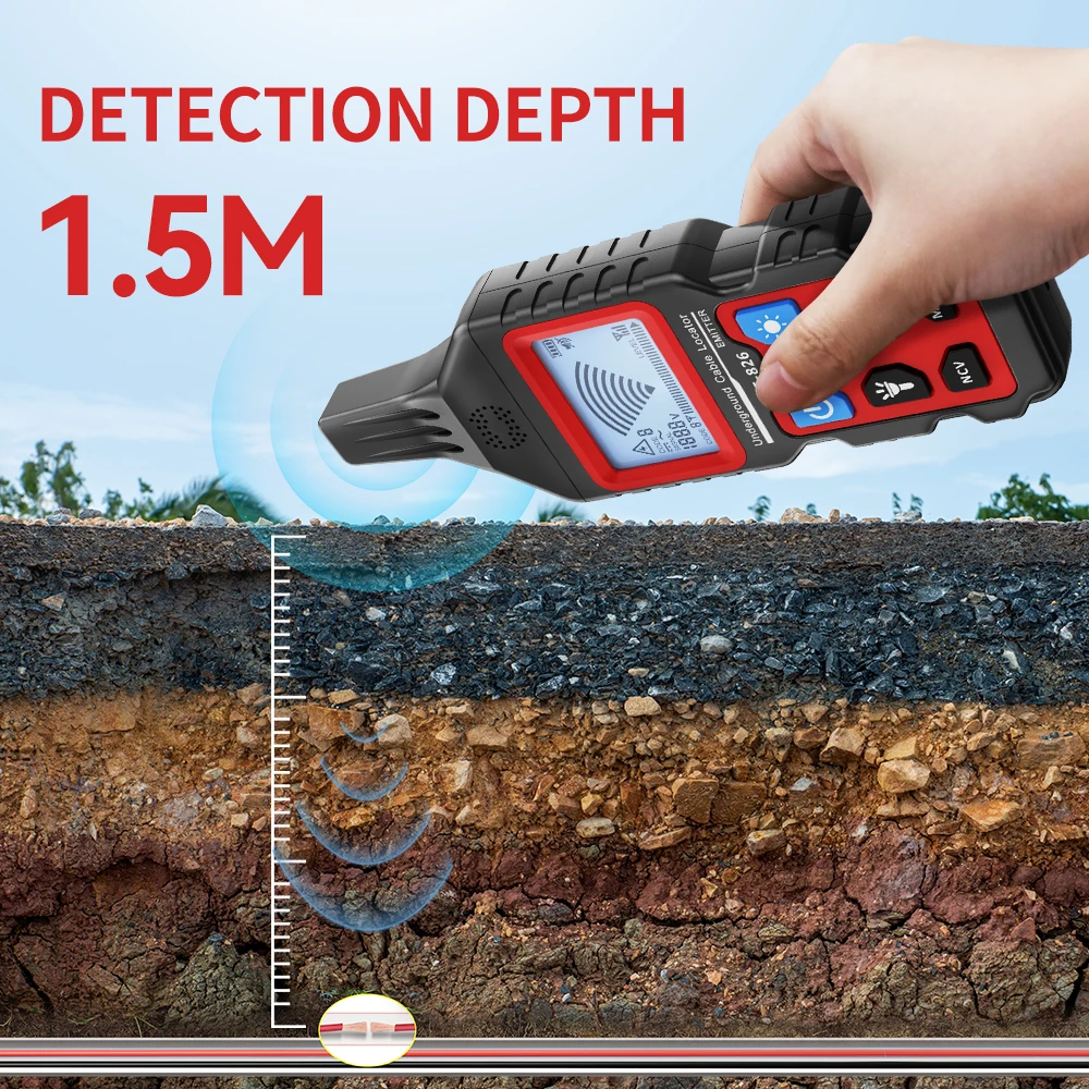 NOYAFA NF-826 Underground Cable Tester Locator Wire Tracker Detection Wall Electrical Lines Water and Gas Supply Pipeline Path