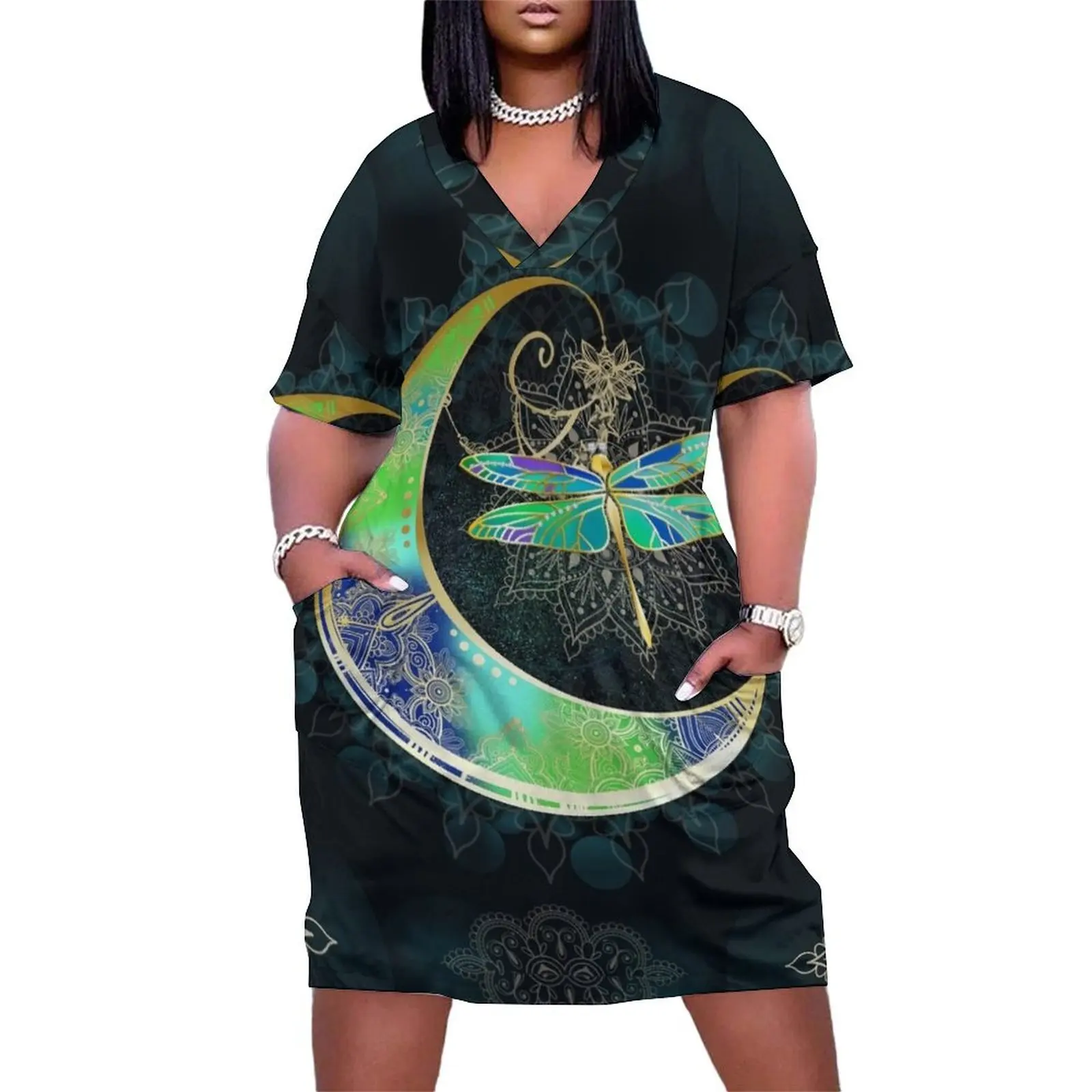 

Dragonfly Mandala Love You To The Moon Loose Pocket Dress ladies dresses for special occasion summer dress womens 2025