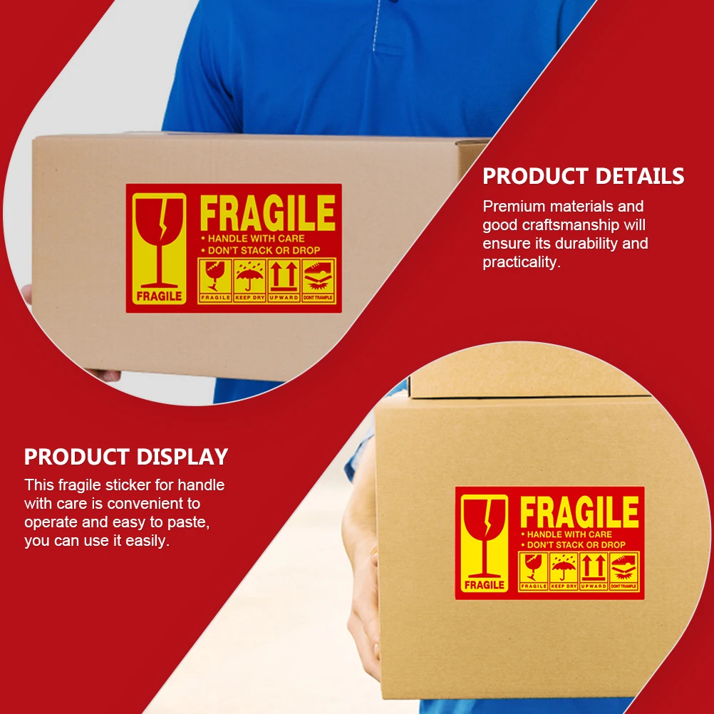 

Fragile Warning Stickers Packing Do Not Drop Stack Labels Handle with Care Packaging Shipping Goods