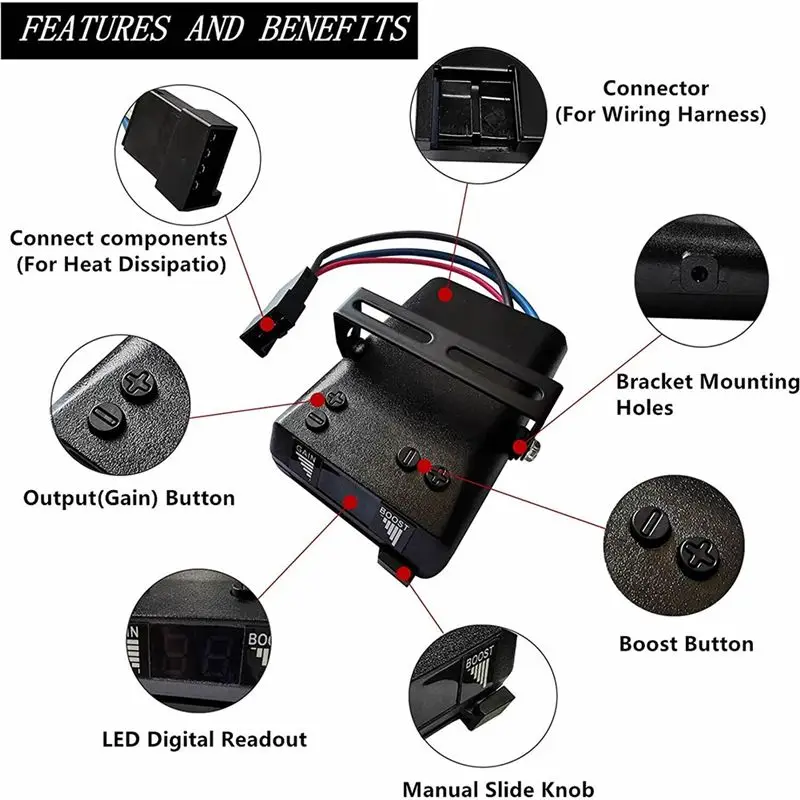Reliable-Digital Trailer Brake Controller Time-Delay Brake Controller For 1-4 Axles Electronic Trailer Brake Controller