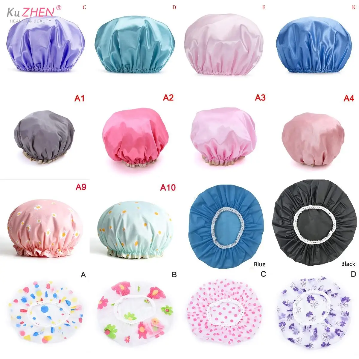 1PCS Double-layer Shower Cap Waterproof Adult Women Shower Bath Bath Cap Shampoo Cap Cute Hood Kitchen Ladies Oil Fume-proof Cap