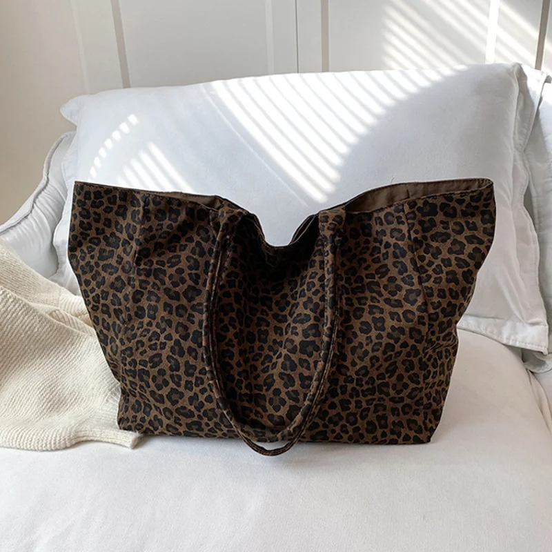 Women Bags Work - Women Leopard Print Tote Bag Y2K