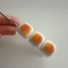 Funny Bread Shape Keycap Stress Relief Clicker Keychain Mini Keyboard Button Pendant Fingertip Decompress Keyring