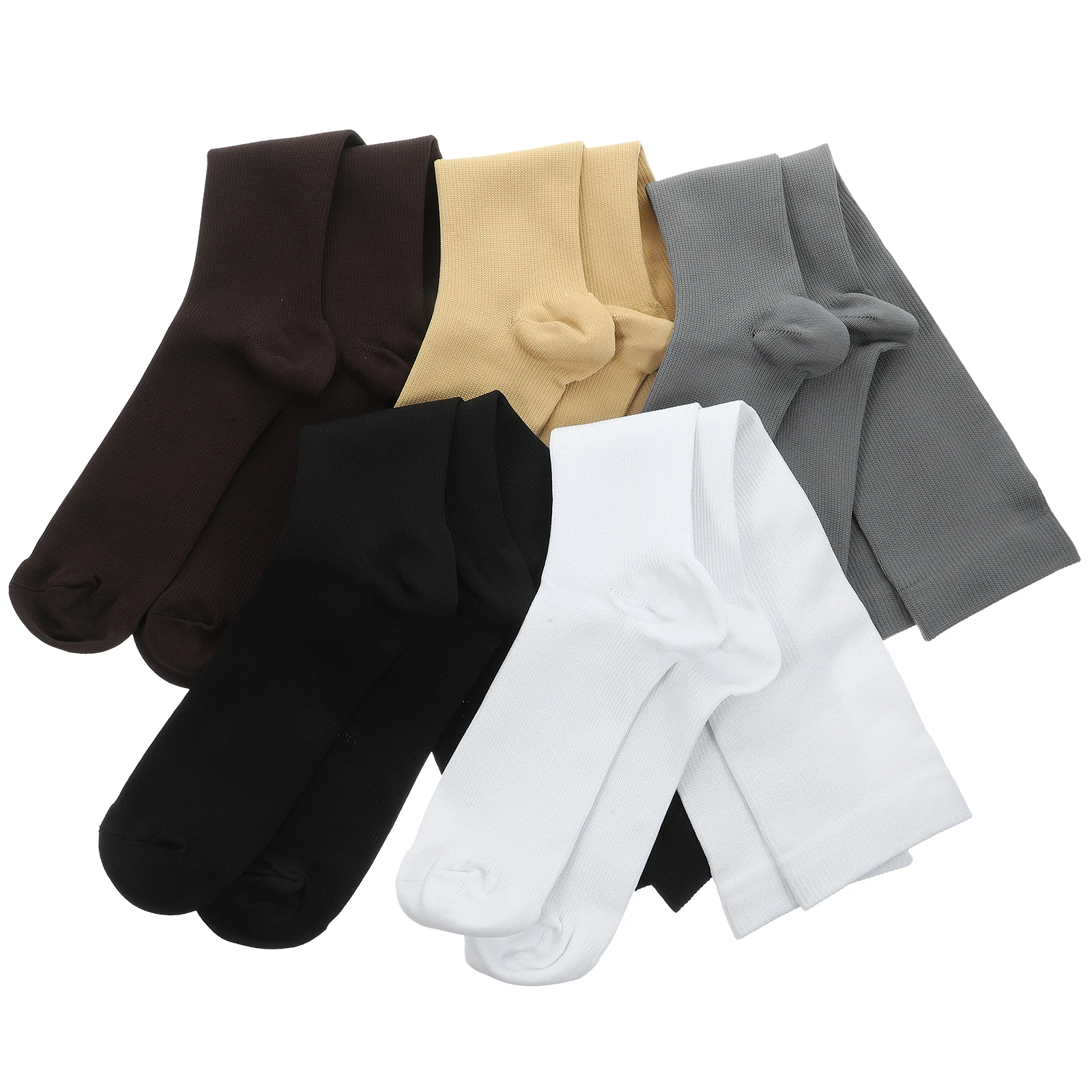 

5 Pairs High Compression Calf Socks Women Men Breathable Sports Knee High Long Elastic Pressure Socks Black White Gray Coffee