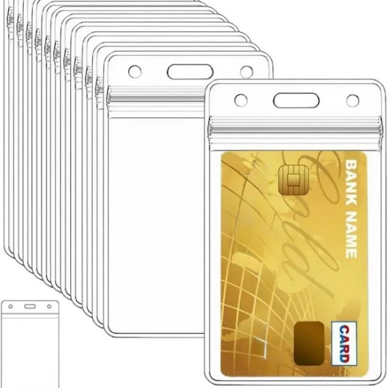 10/30PCS Waterproof Transparent Card Clip Plastic Protective Sleeve Bank Credit Card Protective Sleeve ID Card  Wallet