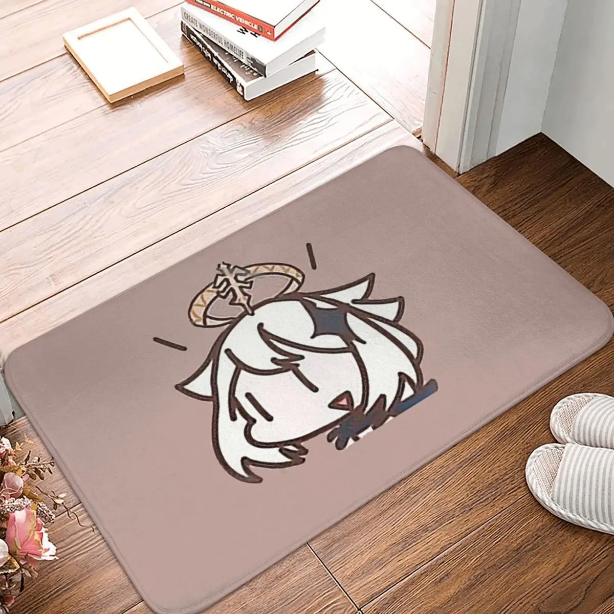 Kawaii Paimon Chibi Non-slip Doormat Bath MatGenshin Impact Adventure Game Hallway Carpet Welcome Rug Home Decorative