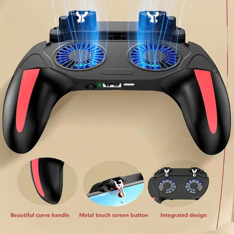 Joystick Controlador de Jogo H10, Gamepad para Pubg, Ventilador Duplo, Aderência Portátil, Acessórios para Jogos, Refrigerador para Telefone