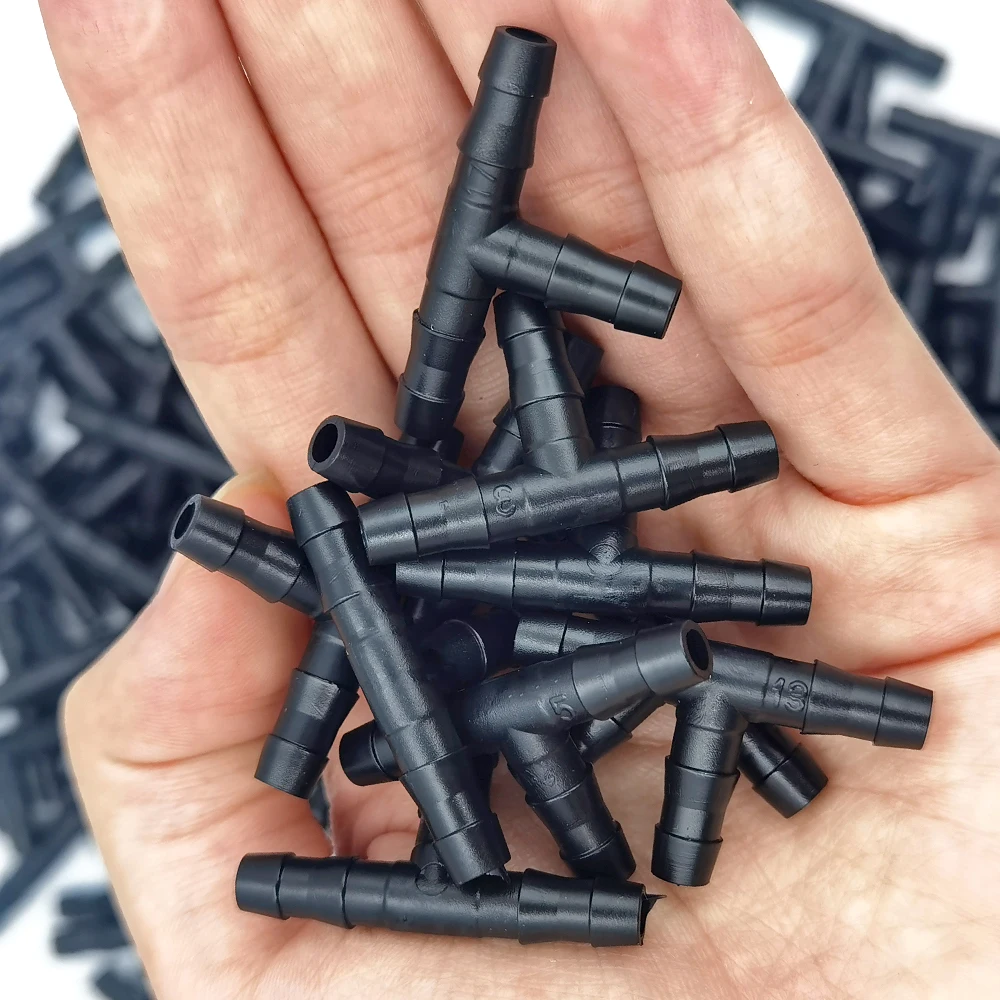 WUJIE 20-50PCS Plastic Dripper Watering Growing Tee 1/4 Inch Hose Connector Joint Hose Outdoor Irrigation Tools for 4mm/7mm Hose